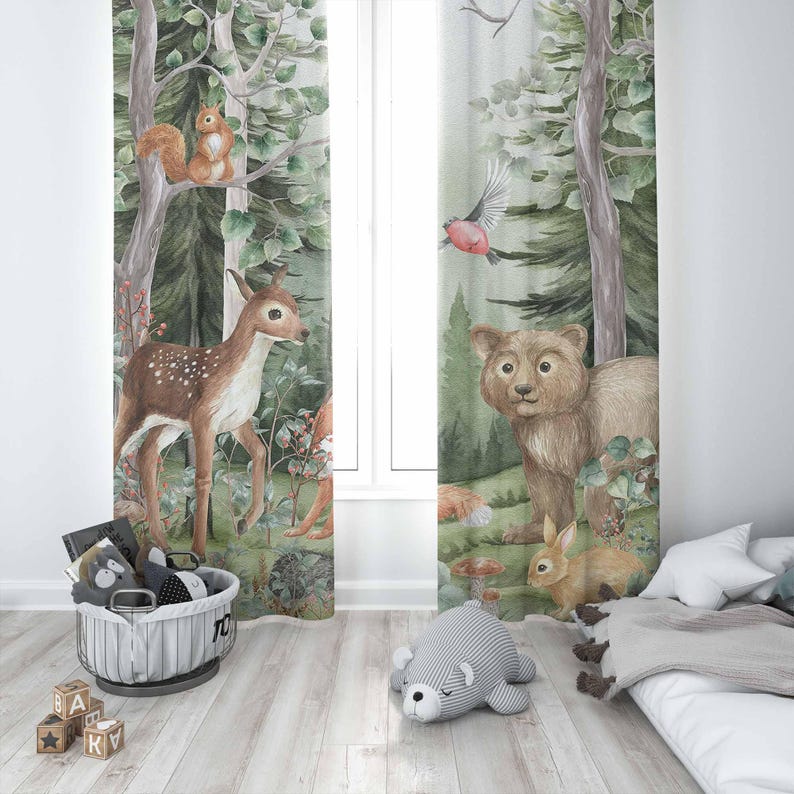 Gorden Hewan Hutan untuk Kamar - Baby Nursery Curtains ulasan dan harga