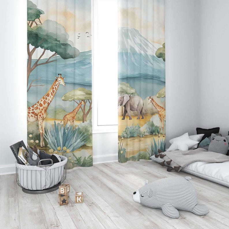 Tirai Anak-anak Motif Hewan Sa - Baby Nursery Curtains ulasan dan harga
