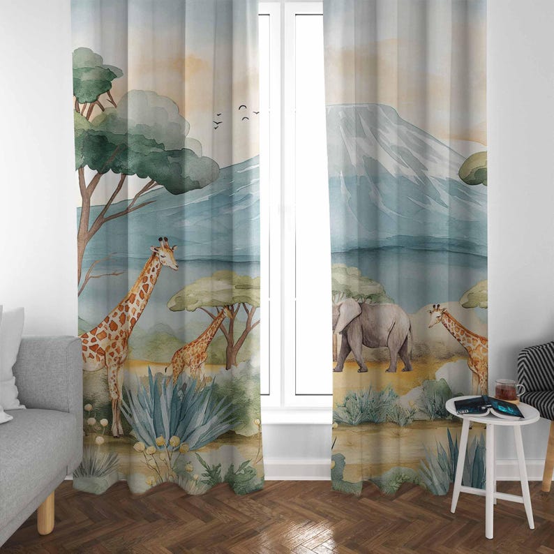 Tirai Anak-anak Motif Hewan Sa - Baby Nursery Curtains ulasan dan harga
