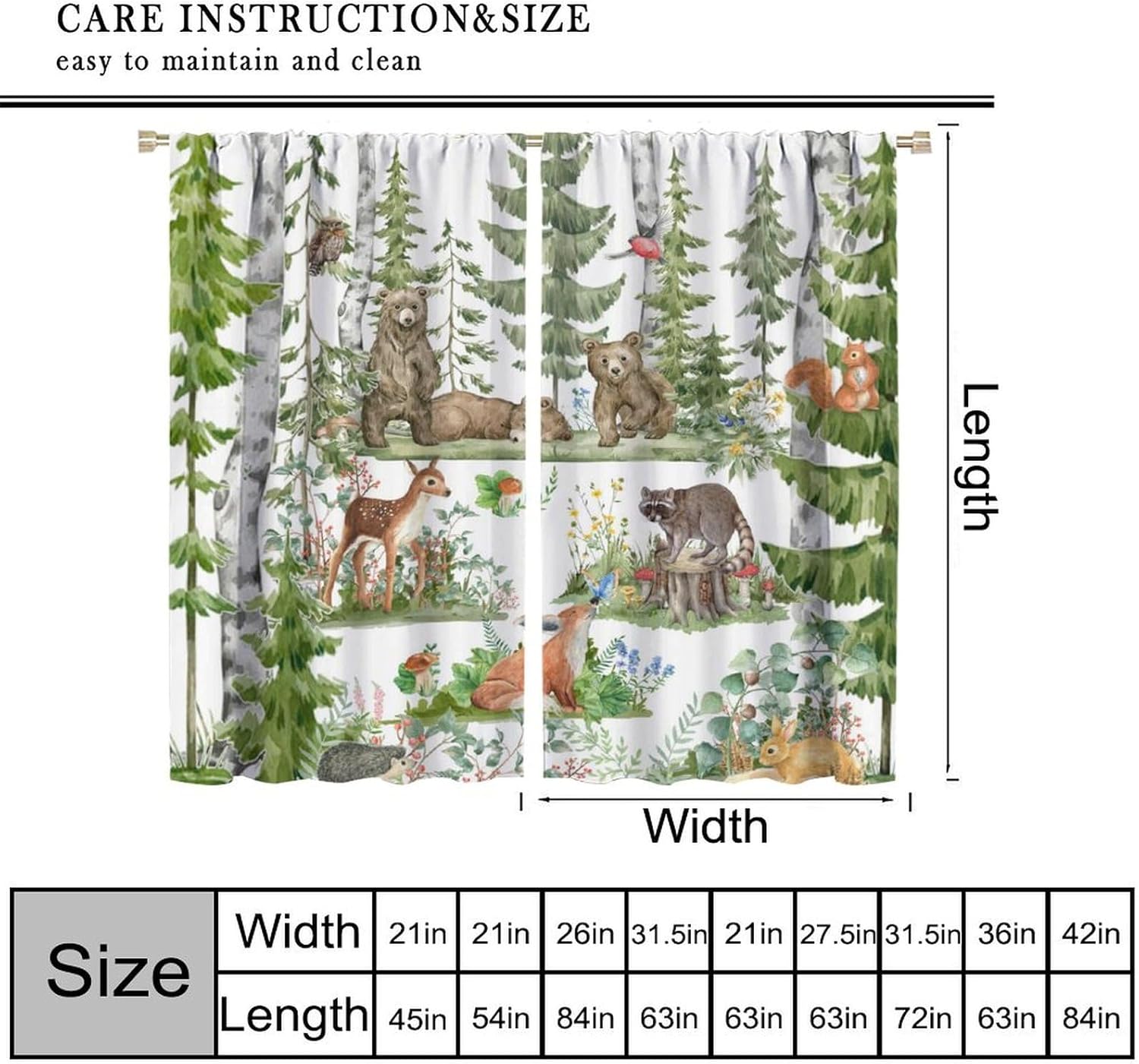 Tirai Hewan Hutan untuk Anak-A - Baby Nursery Curtains ulasan dan harga