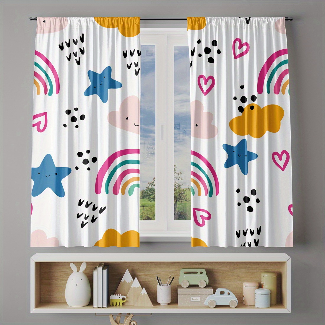 Tirai Kamar Bayi Motif Bintang - Baby Nursery Curtains ulasan dan harga