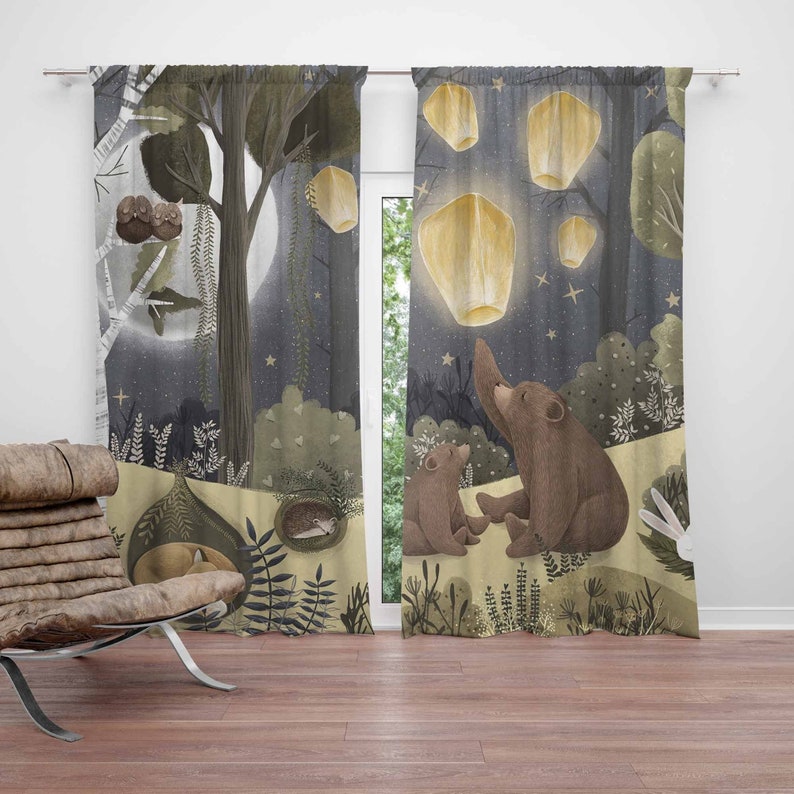 Tirai Kamar Bayi Motif Hutan B - Baby Nursery Curtains ulasan dan harga