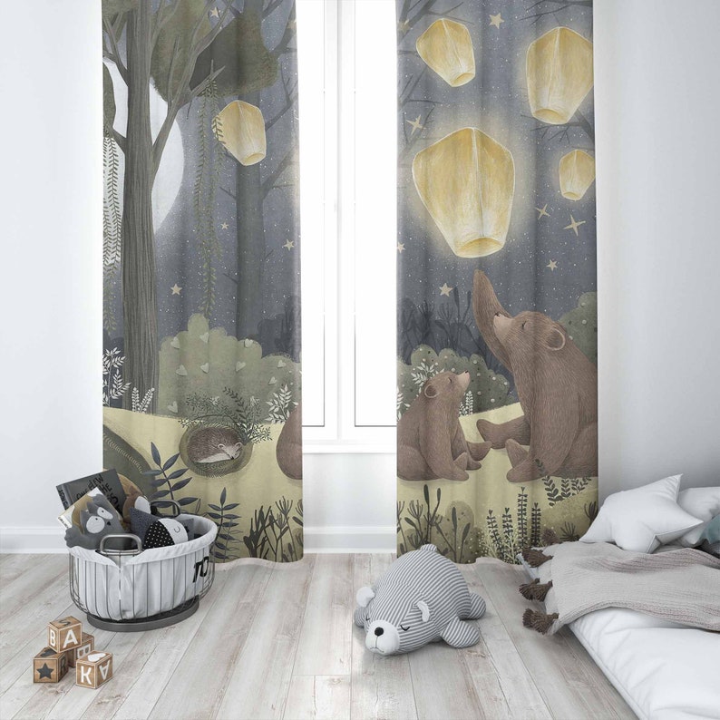 Tirai Kamar Bayi Motif Hutan B - Baby Nursery Curtains ulasan dan harga