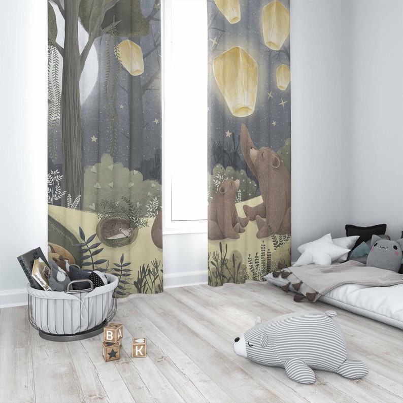 Tirai Kamar Bayi Motif Hutan B - Baby Nursery Curtains ulasan dan harga