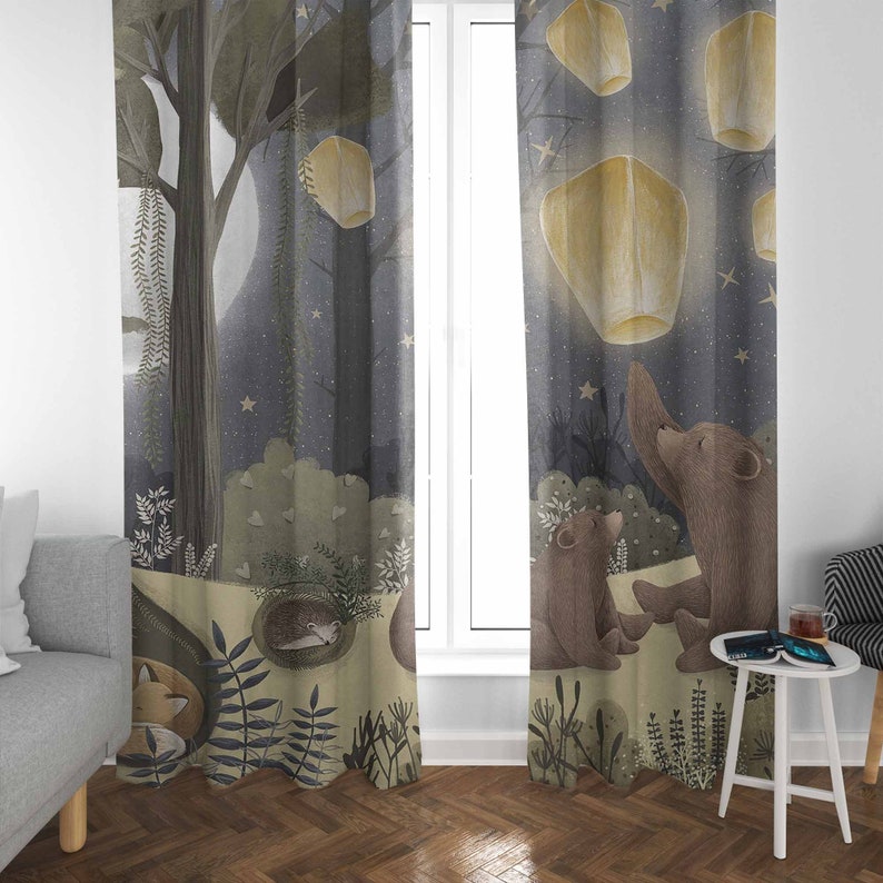 Tirai Kamar Bayi Motif Hutan B - Baby Nursery Curtains ulasan dan harga
