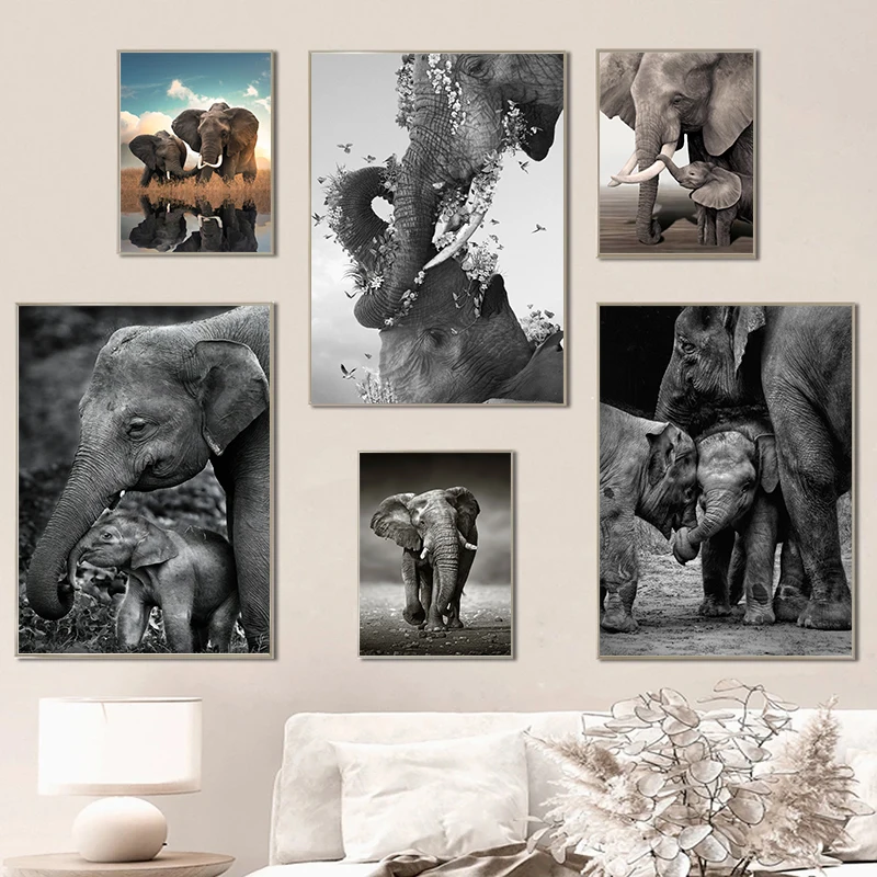 Poster gajah satwa liar lukisa - Baby Nursery Images ulasan dan harga