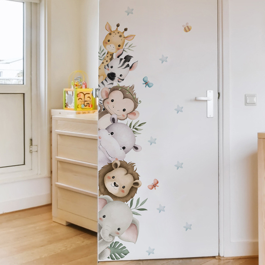Stiker Pintu Cat Air Lucu Hewa - Baby Nursery Jungle Animals ulasan dan harga