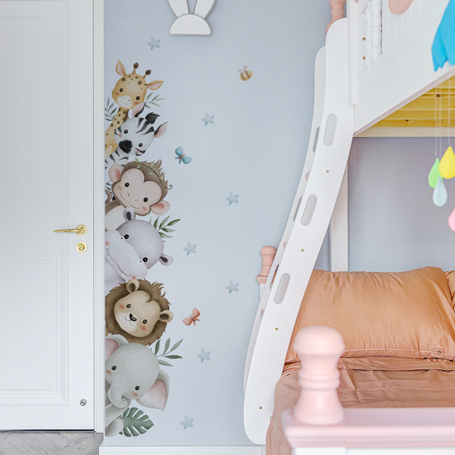Stiker Pintu Cat Air Lucu Hewa - Baby Nursery Jungle Animals ulasan dan harga