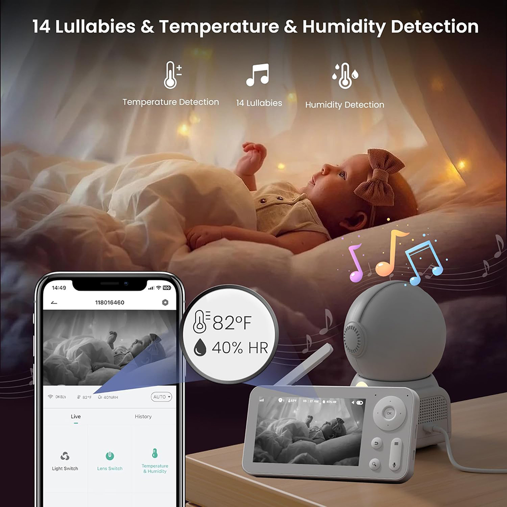 Monitor bayi 2K, dengan 2 kame - Wearable Baby Monitor ulasan dan harga