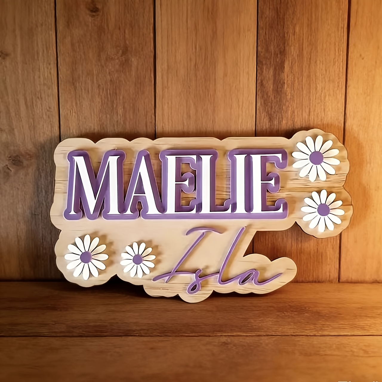Papan Nama Kayu Ganda Motif Da - Baby Nursery Accent Wall ulasan dan harga
