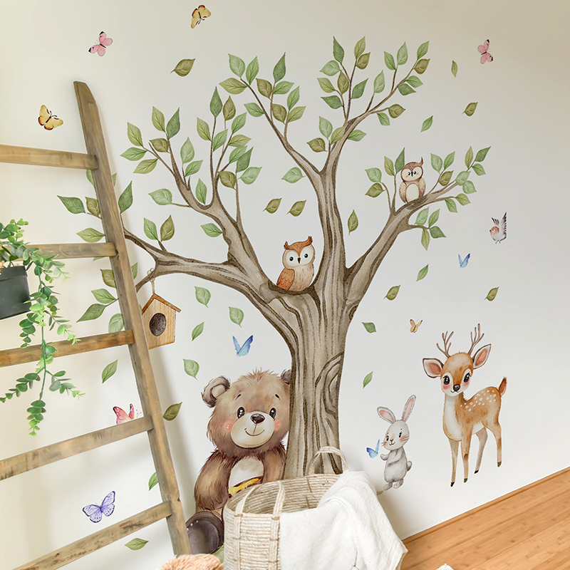 Stiker Dinding Taman Hewan Hut - Baby Nursery Jungle Animals ulasan dan harga