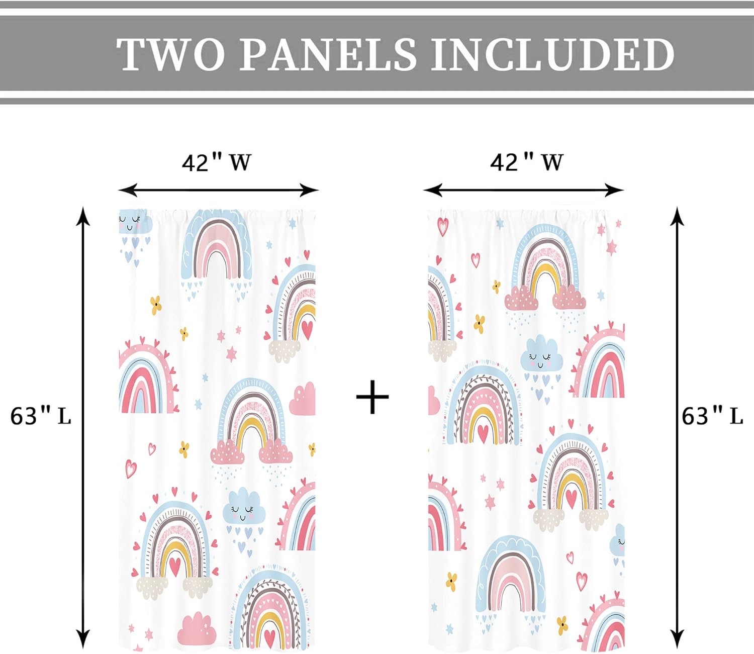 Tirai Boho Pelangi Warna Pink  - Baby Nursery Curtains ulasan dan harga
