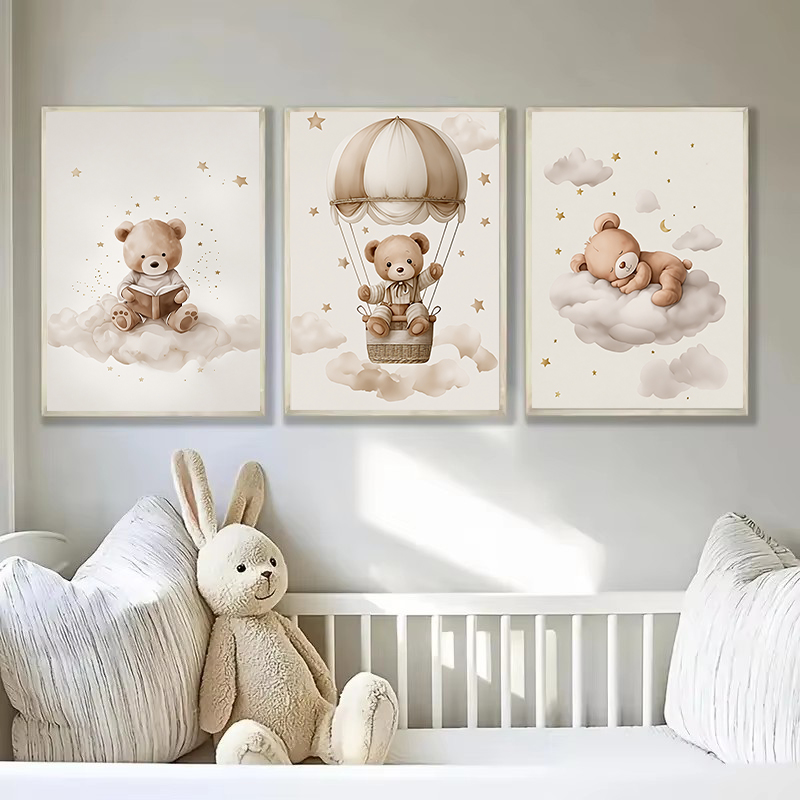 3pcs/set Poster Kanvas Hewan B - Baby Nursery Sets ulasan dan harga